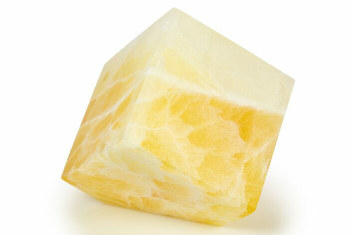 Polished Orange Honeycomb Calcite Cube - Utah #307826